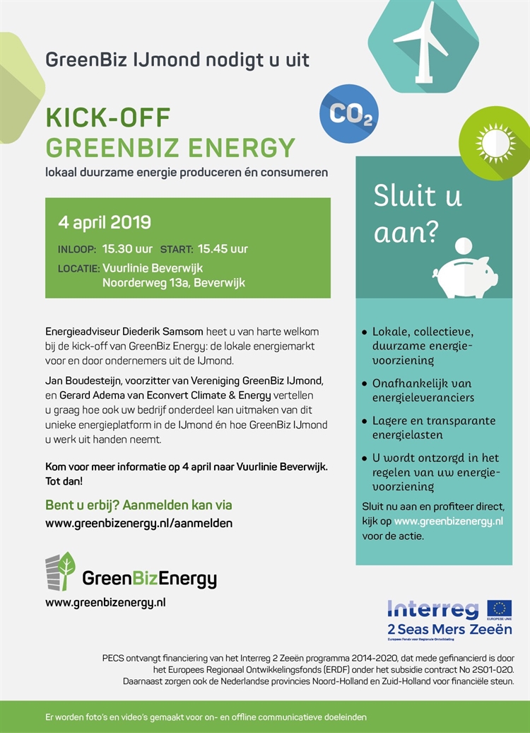 GreenBiz IJmond nodigt u uit voor GreenBiz Energy